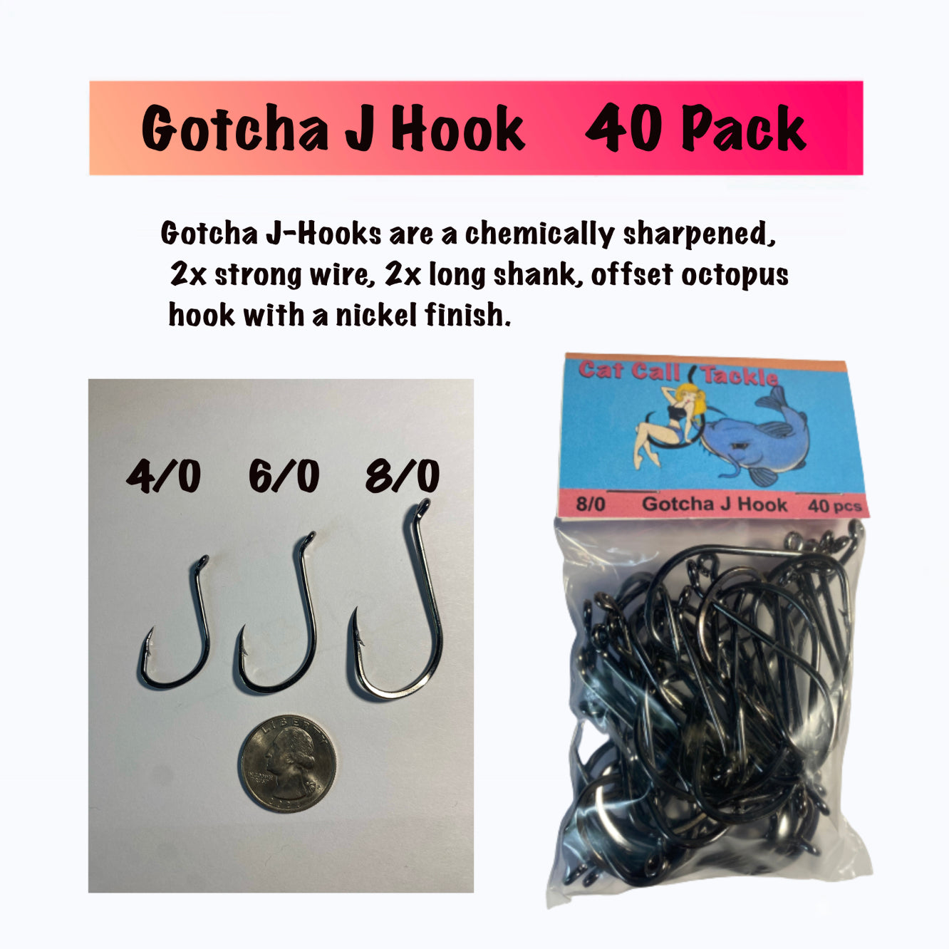 Gotcha J-Hook 40 pack – Cat Call Tackle