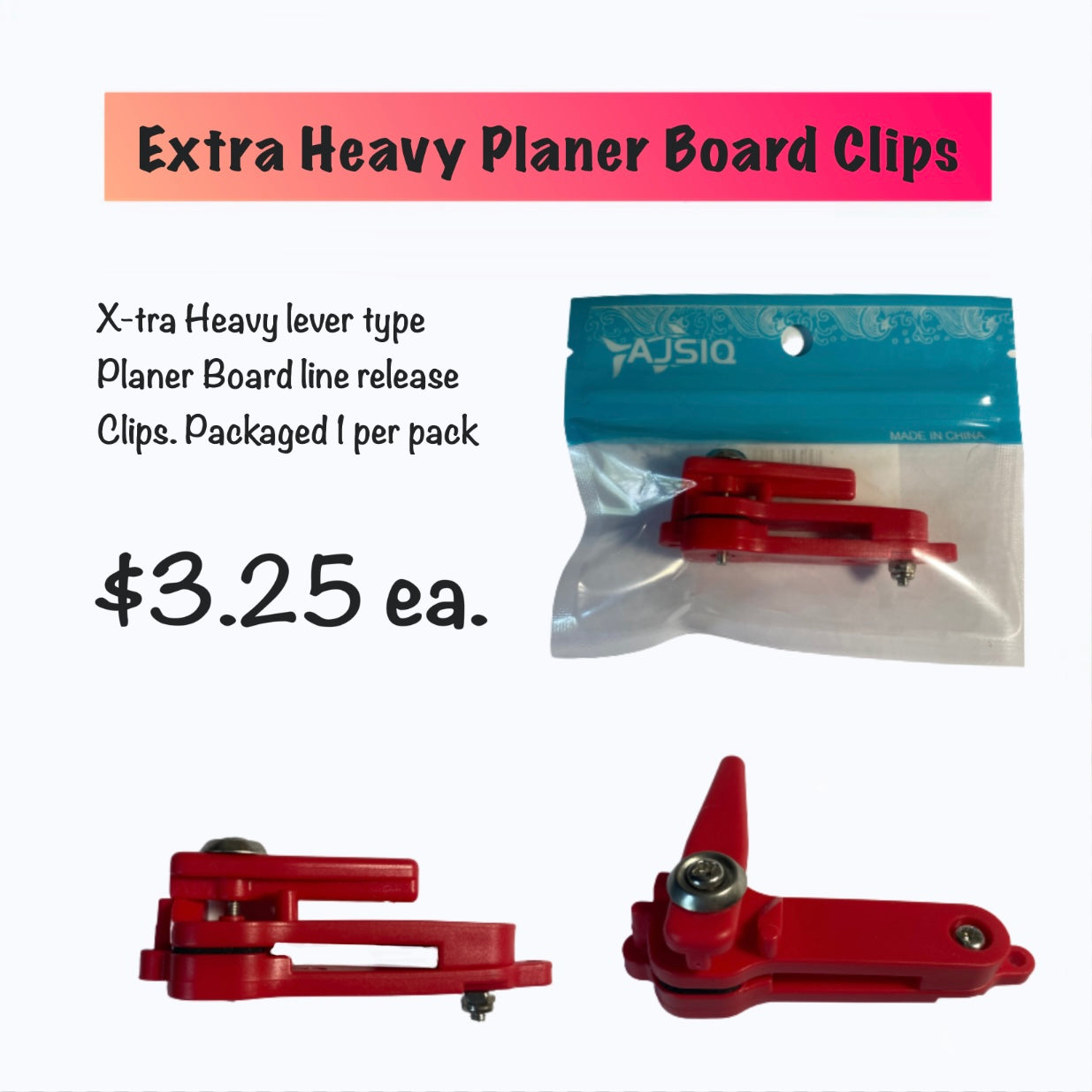 Extra Heavy Duty planer board release clip